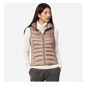 Women's Tan Puffer Vest
